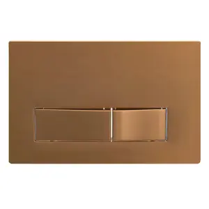 SPARES2GO Luxury Concealed Toilet Cistern Flush Plate Kit for Wall Hung Frame (Brushed Copper, 245mm x 165mm)