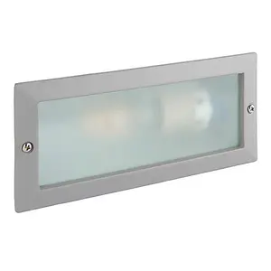 Luminosa Eco 1 Light Outdoor Recessed Light Textured Grey, Frosted Glass IP44, E27