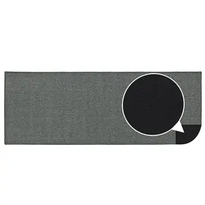 JVL Eden Machine Washable Latex Backed Runner Doormat, 57x150cm, Grey