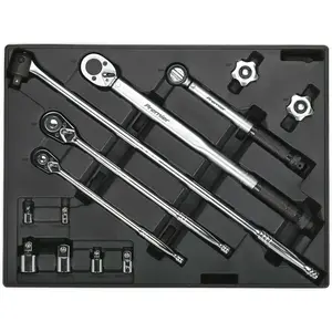 Comprehensive 13-Piece Ratchet Torque Wrench and Socket Set with Tool Tray