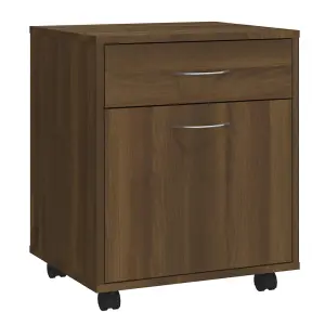 Berkfield Rolling Cabinet Brown Oak 45x38x54 cm Engineered Wood