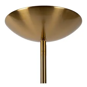 Lucide Zenith Modern Floor Reading Lamp - LED Dim. - 3000K - Matt Gold, Brass