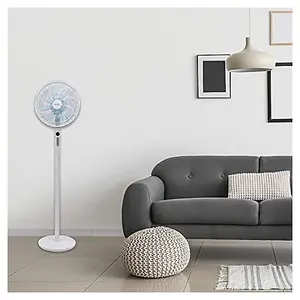 MYLEK 14" Adjustable Stand Fan 60W with Remote Control - Oscillating Pedestal Fan with Timer, 3 Speed Settings & 3 Wind Modes