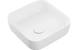 Aquarius V-Series 3 Square 0TH Vessel Wash Bowl 400mm Matt White