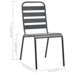 Berkfield Stackable Outdoor Chairs 2 pcs Steel Grey