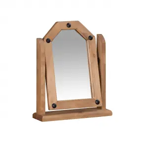 Corona Single Dressing Table Mirror Adjustable Solid Pine with Mexican Styling