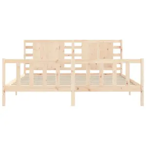 Berkfield Bed Frame with Headboard 200x200 cm Solid Wood