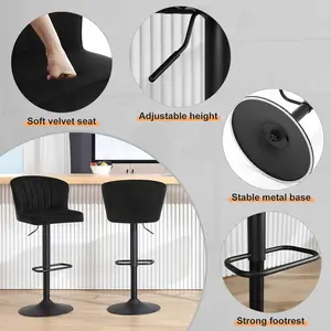 Louth Swivel Adjustable Height Stool Black