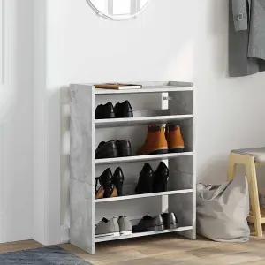 Berkfield Shoe Rack Concrete Grey 60x25x62 cm Engineered Wood