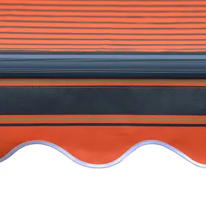 Berkfield Manual Retractable Awning with LED 600x300 cm Orange and Brown