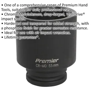 Premium 55mm Forged Deep Impact Socket - 3/4 Inch Drive for Heavy Duty Use