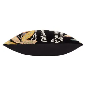 Wylder Exotic Zebra Embroidered Velvet Feather Filled Cushion