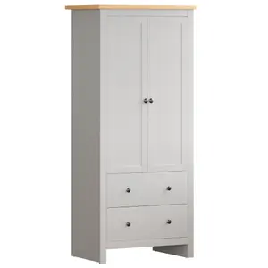 Vida Designs Arlington White 2 Door 2 Drawer Wardrobe (H)1875mm (W)840mm (D)495mm