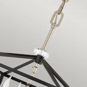 Luminosa Hinkley Stinson Lanterns Pendant Ceiling Light Black with Polished Nickel