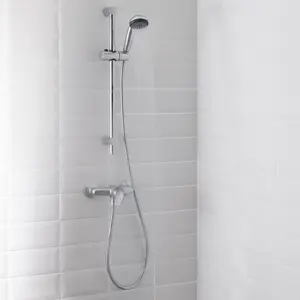 GoodHome Blyth Chrome effect Wall-mounted Without thermostat Mixer Shower