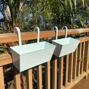 Ice White Balcony Hanging Planters (Set of 2)