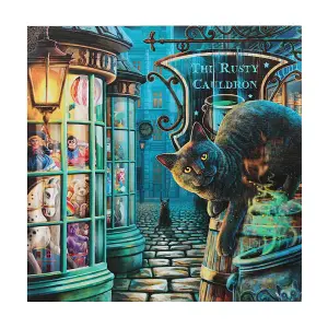 Lisa Parker The Rusty Cauldron Light Up Canvas Plaque Blue (30cm x 30cm)