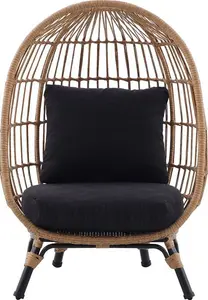 Goodhome Apolima Brown & Ebony Black Rattan Effect Kids Egg Chair