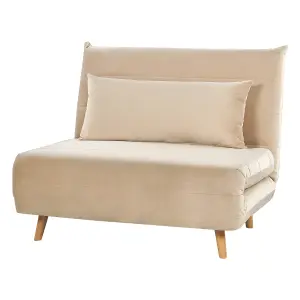 Sofa Bed SETTEN Sand Beige Velvet