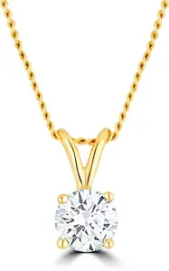 Chloe 0.25Ct Lab Diamond Solitaire Necklace Pendant In 9K Yellow Gold H/Si