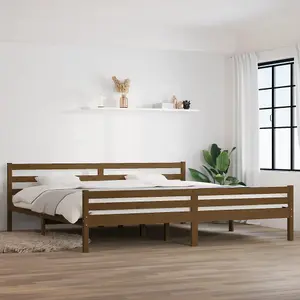 Berkfield Bed Frame Honey Brown Solid Wood 200x200 cm