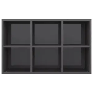 Gardinier Book Cabinet 66 x 30 x 98 cm Engineered Wood High Gloss Grey