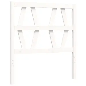 Berkfield Bed Frame with Headboard White Single Solid Wood