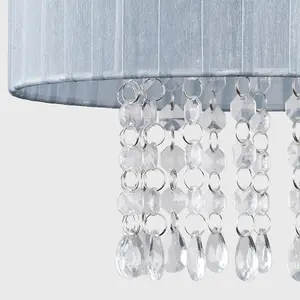 ValueLights Oba Grey Ceiling Pendant Droplets Shade and B22 GLS LED 10W Warm White 3000K Bulb