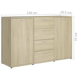 Andile 35.5Cm Wide 4 Drawer Sideboard Sonoma Oak