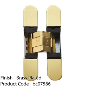 3D Adjustable Concealed Cabinet Hinge - 180 Degree Opening Wardrobe BRASS