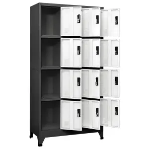 Berkfield Locker Cabinet Anthracite and White 90x45x180 cm Steel