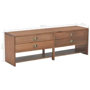 Berkfield TV Cabinet with 4 Drawers 120x30x40 cm Solid Fir Wood