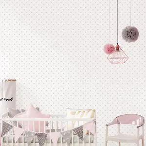 Galerie Just 4 Kids 2 Grey Small Stars Smooth Wallpaper