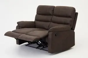 Maxwell Sofa Suite 2 Seater Manual Recliner Air Leather Padded, Brown