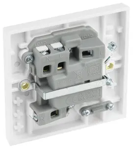 BG White 13A 1 way Raised square profile Screwed Switched Fused connection unit