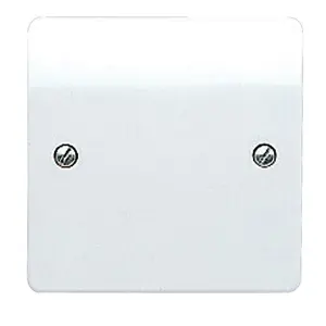 MK White 1 gang Single Blanking plate