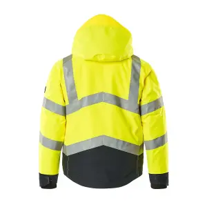 Mascot Safe Supreme Hastings Winter Jacket (Hi-Vis Yellow/Dark Navy Blue)  (Medium)