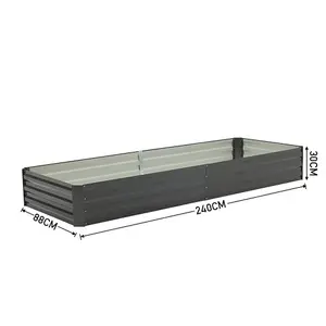 Rectangular Metal Raised Garden Bed Outdoor Seed Bed