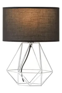 Interiors by Premier Wyra Black And Chrome Finish Table light