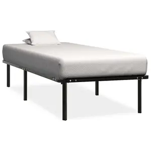 Berkfield Bed Frame Black Metal 90x200 cm