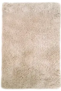 Soft Washable Collection Plain Design Shaggy Rug in Beige  SA-02