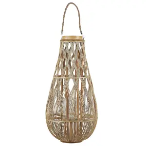 Beliani Rustic Lantern TONGA Wood Natural