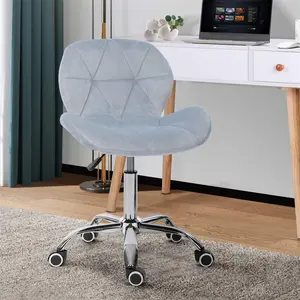 Erltrud Desk Chair Grey / Velvet