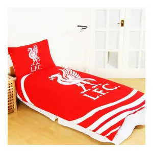 Liverpool FC Official Reversible Pulse Single Duvet Set Red/White (Single)