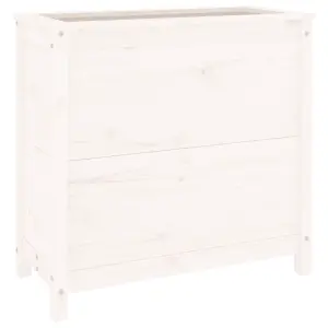 Berkfield Garden Planter White 82.5x40x78 cm Solid Wood Pine