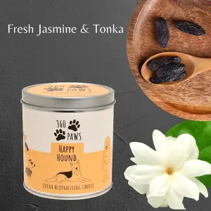 Scented Odour Neutralising Candle Fresh Jasmine & Tonka 50 Hour Burn Time