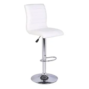 Furniture In Fashion Topaz Magnesia Effect High Gloss Bar Table 4 Ripple White Stools