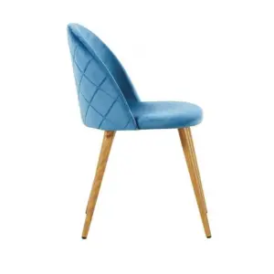 Single Lucia Velvet Dining Chairs Upholstered Dining Room Chairs, Blue