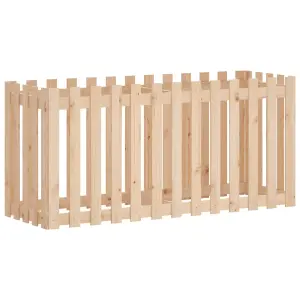 Berkfield Garden Raised Bed with Fence Design 150x50x70 cm Solid Wood Pine