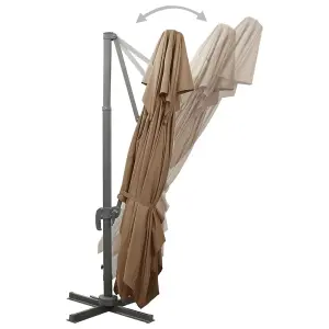 Berkfield Cantilever Umbrella with Double Top Taupe 400x300 cm